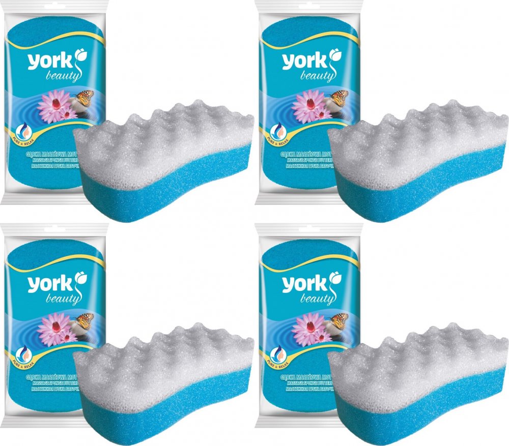 4x Gąbka masażowa York Motyl, 165x95x50mm