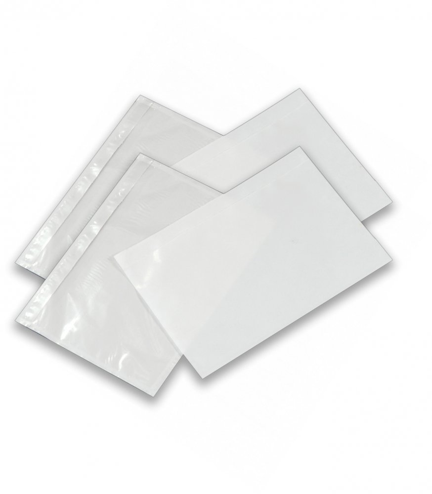 4x Koperty kurierskie/kangurki/przylgi NC, C5, z paskiem HK, 100 sztuk, przezroczysty