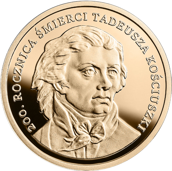 Złota moneta 200 zł 200. rocznica śmierci Tadeusza Kościuszki 2017 - wysyłka 24 h! - Mennica Skarbowa