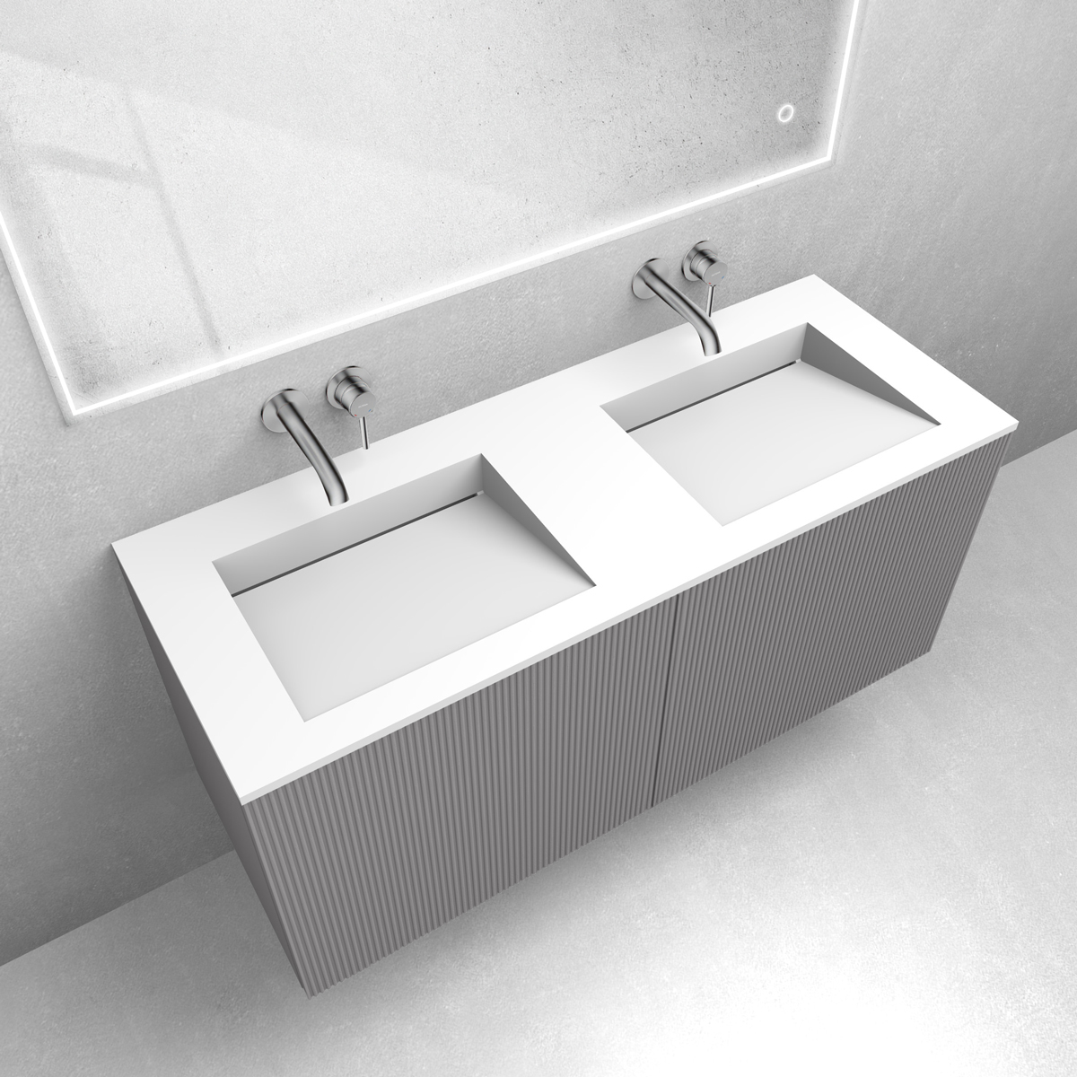 Zestaw Oltens Lun Rilla szafka podumywalkowa 120 cm z umywalką Stila LavaForm kaszmir/biały mat 68757900 - Wysyłka w 24h