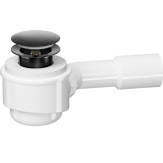 CERSANIT Syfon wannowy z korkiem Klik-Klak czarny gun metal S931-039