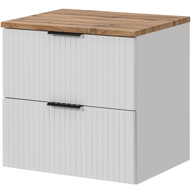 COMAD Szafka podumywalkowa ADEL WHITE z blatem OAK 60 cm