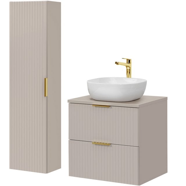 COMAD Zestaw mebli ADEL CASHMERE szafka z blatem 60 cm, umywalka SMIL