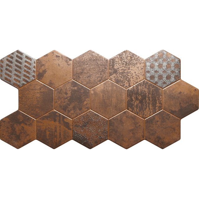 Gres szkliwiony hiszpański El Molino HIVE COBRE mat 45,5x90 gat. I