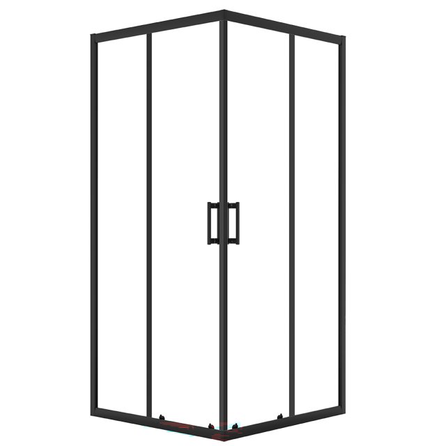 LAVEO Kabina prysznicowa kwadratowa DESNA 90x185 cm czarna JKD_796K