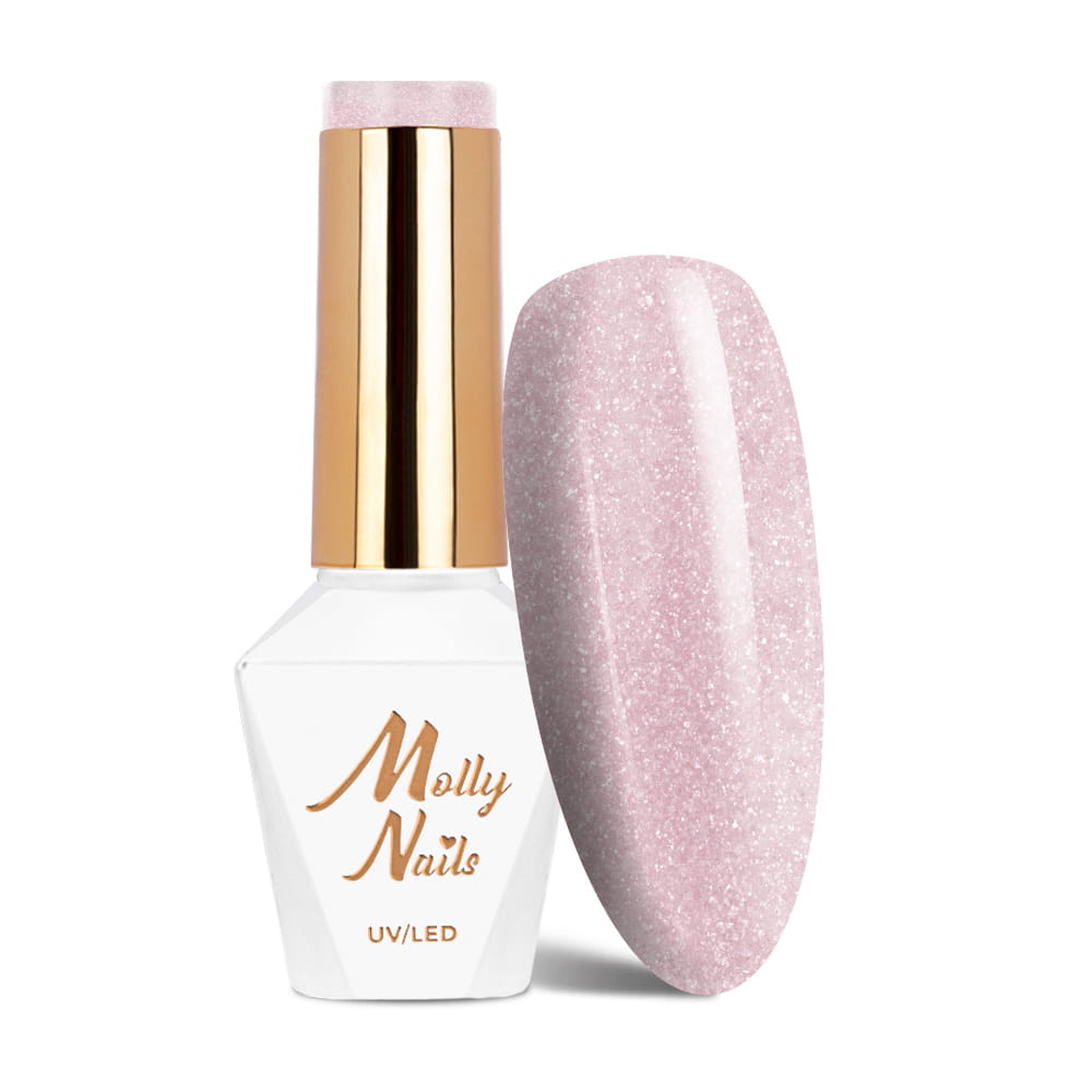 Lakier hybrydowy LED/UV Gel Polish Molly Nails Winter Crystalize Nr 223 Sugar Blush HEMA/Di-HEMA Free 8g