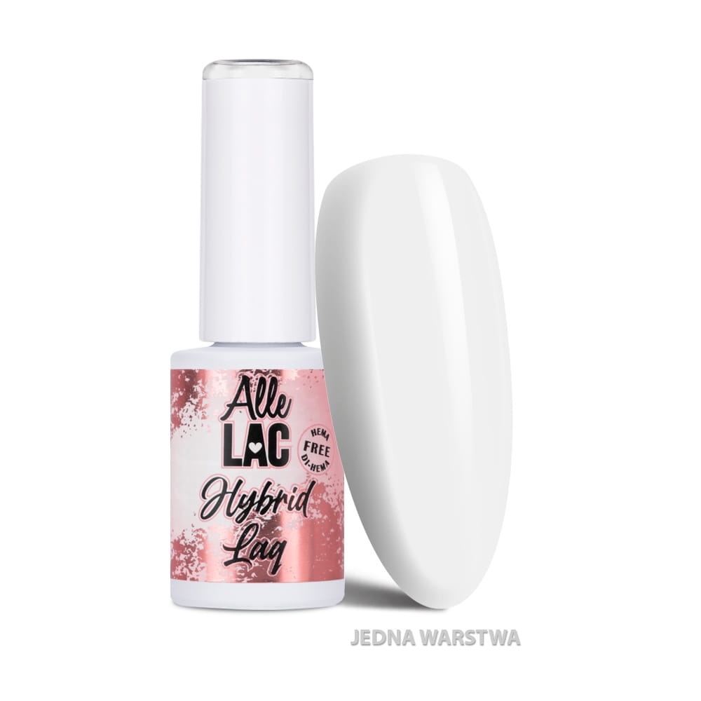Lakier hybrydowy LED/UV Gel Polish Whites W1 Snow White AlleLac HEMA/Di-HEMA Free 6g