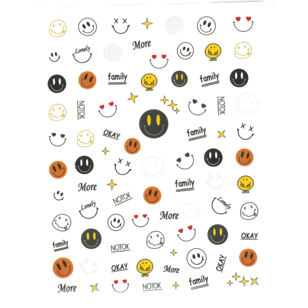 Naklejki do paznokci cienkie samoprzylepne emoji Nr 1024