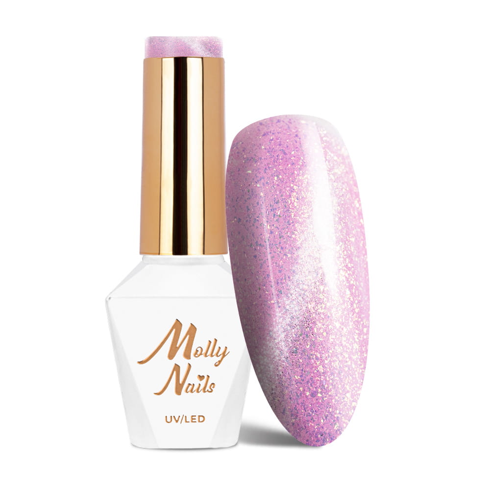 Lakier hybrydowy LED/UV Gel Polish Pinks Cat Eye Pastel Nr 182 Molly Nails HEMA/Di-HEMA Free 8g