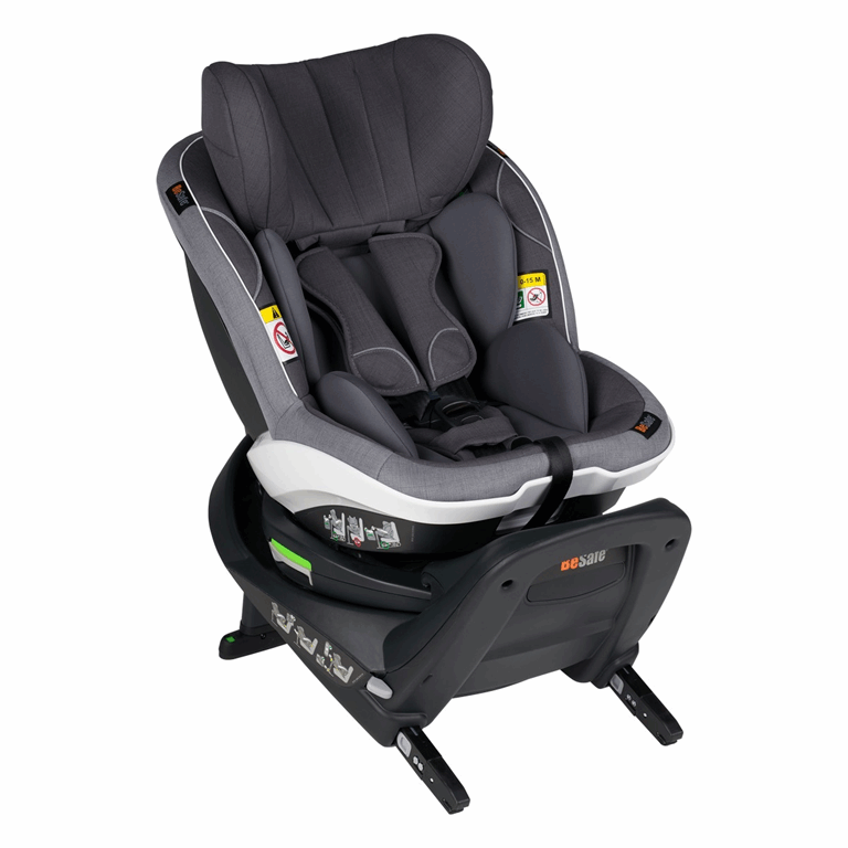 BeSafe iZi Turn i-Size - fotelik obrotowy od 61cm do 105cm, od 6 m-cy do 4 lat, do 18 kg-02 - Metaliczny Melange