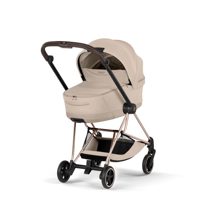 Cybex Mios 5.0 Style - wózek głęboko-spacerowy 2w1-Cozy Beige-Rosegold (with brown leather)