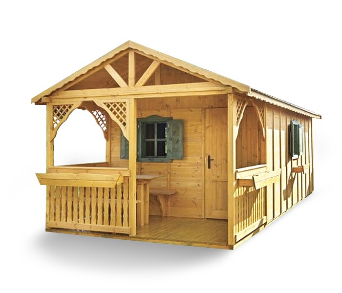 Domek ogrodowy Peter 450 x 450 cm + Taras 225 cm