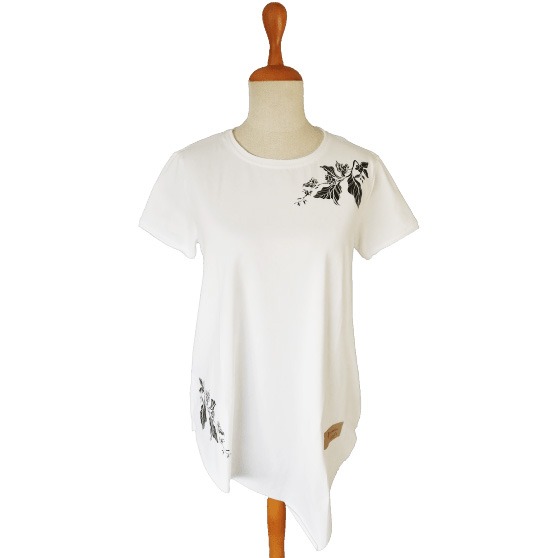 T-shirt coffee leaf - biała koszulka, bluzka - XS/S