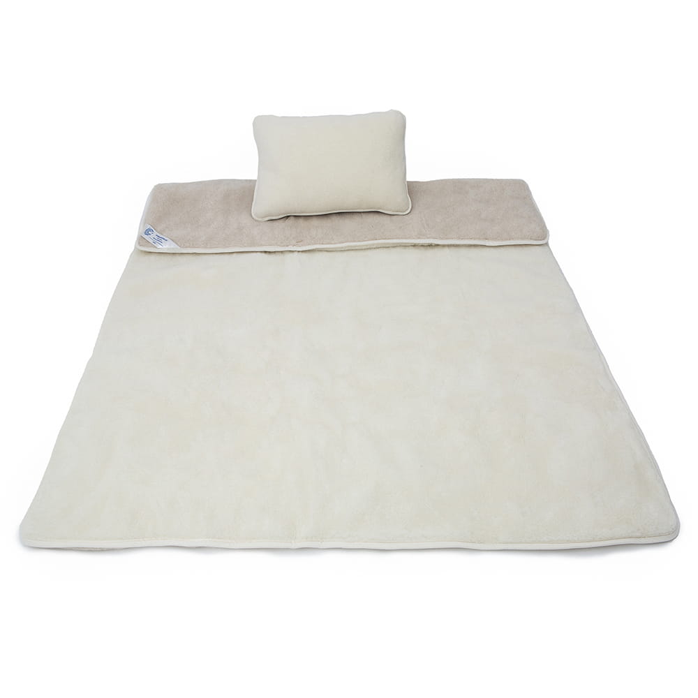 Pościel wełniana camel jasny/kaszmir gładki (kołdra 140x200, poduszka 40x60) (+-5cm)