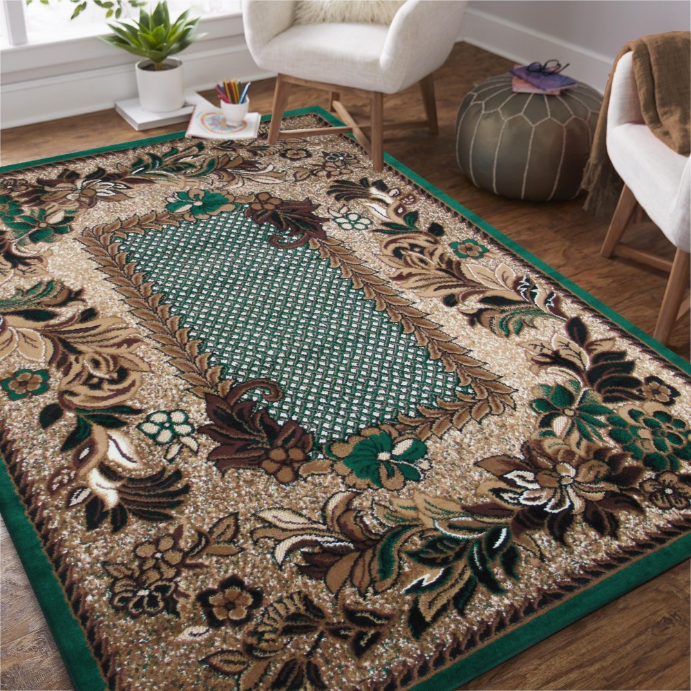 Dywan - 80 x 150 cm - Zielony - Klasyczny - Dywanopol
