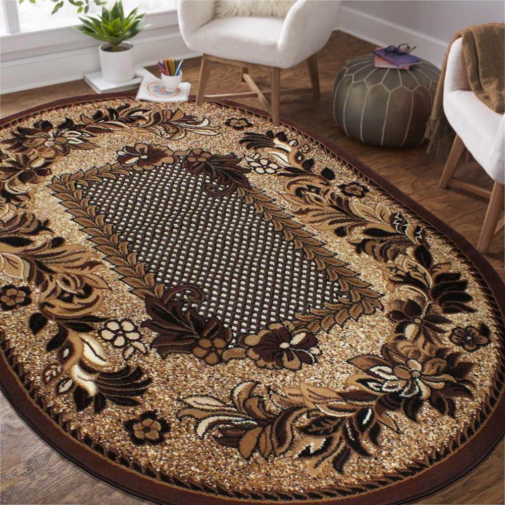 Dywan - 150 x 210 cm - Brązowy - Klasyczny - Dywanopol