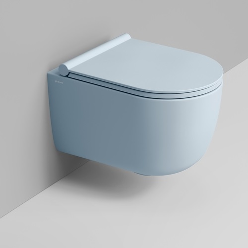 Darmowa Dostawa - Miska WC wisząca bez kołnierza ze spłukiwaniem wirowym niebieski mat Ceramica Dolomite Mirto Round D474971