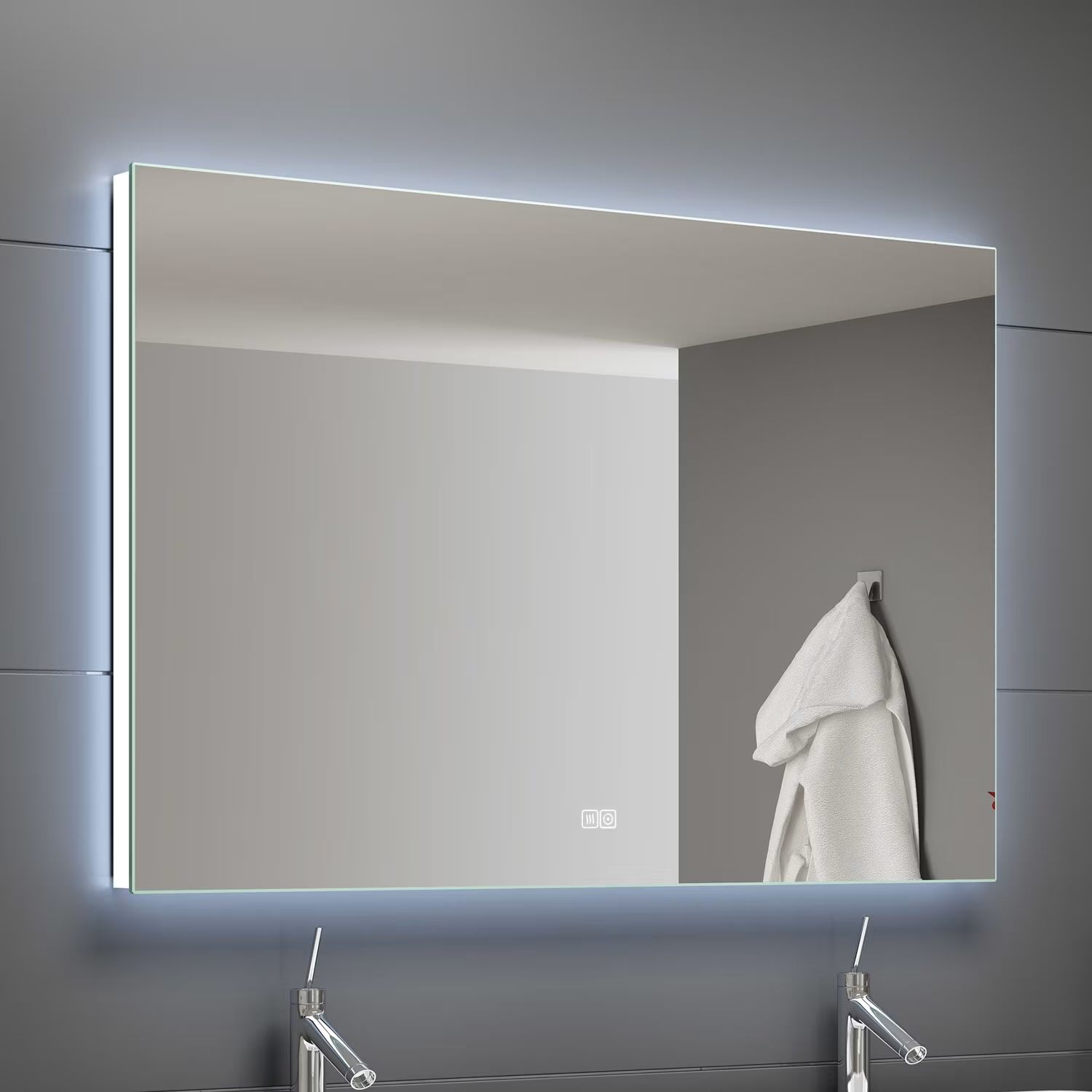 Darmowa Dostawa - Lustro 100x80 cm prostokątne z oświetleniem Kronenbach Night UN801076KBNNLED