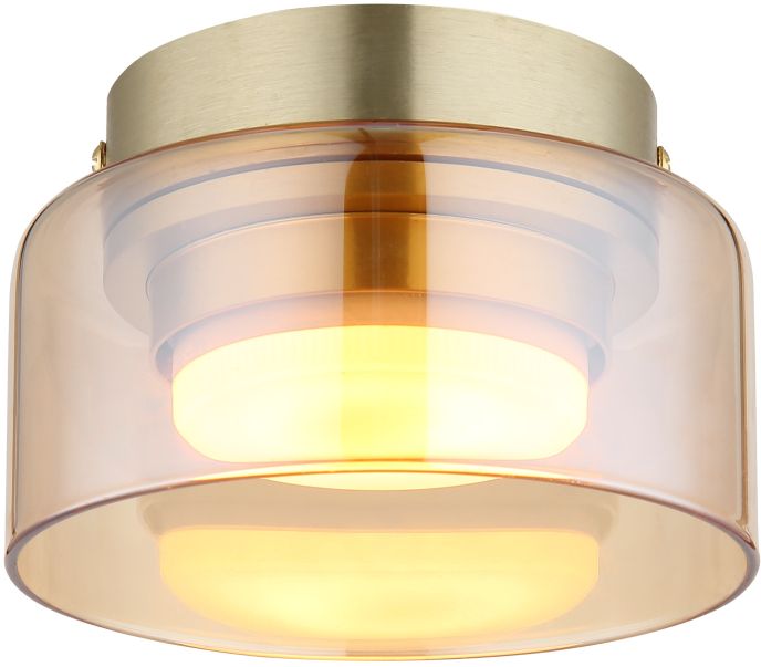 Darmowa Dostawa - Lampa podsufitowa 1x6 W złota-bursztynowa Globo Lighting Higgins 16055DG