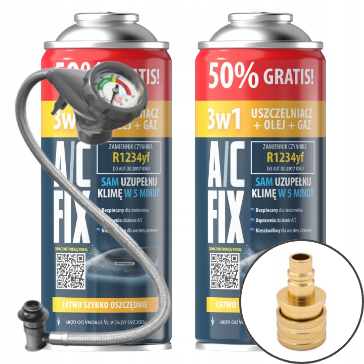 AC FIX 2XGAZ R1234YF USZCZELNIACZ OLEJ 3W1 PRZEWÓD ADAPTER 470G - Petrostar