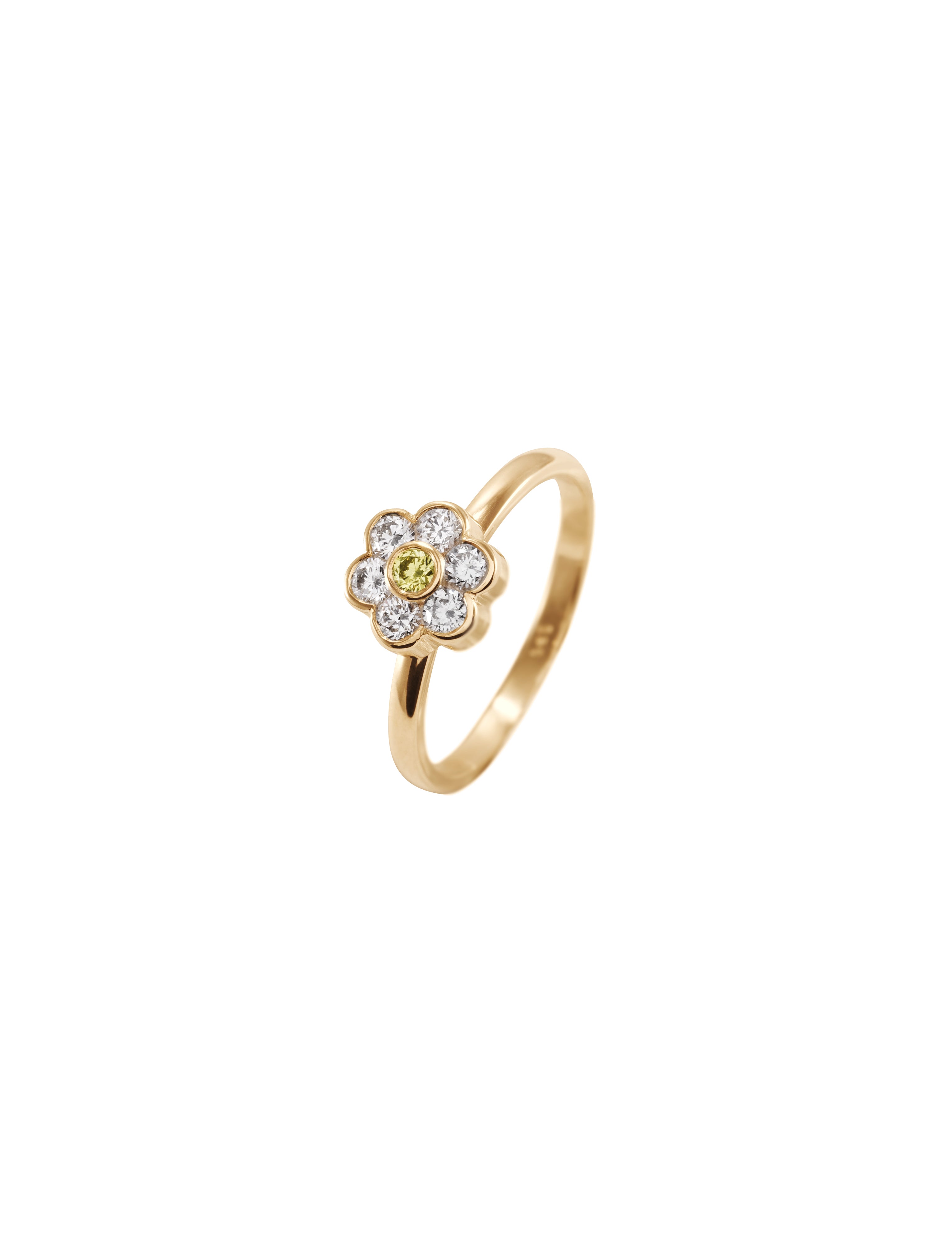 Margaret Ring - pierścionek z kwiatkiem wysadzany diamentami, 7