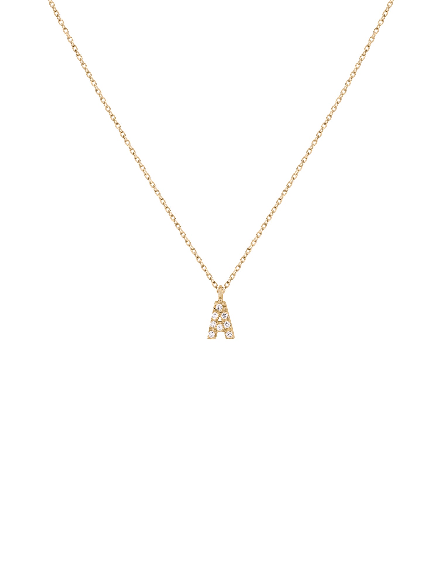 Piccolo Diamond Necklace - naszyjnik z literką, wysadzany brylantami, 42
