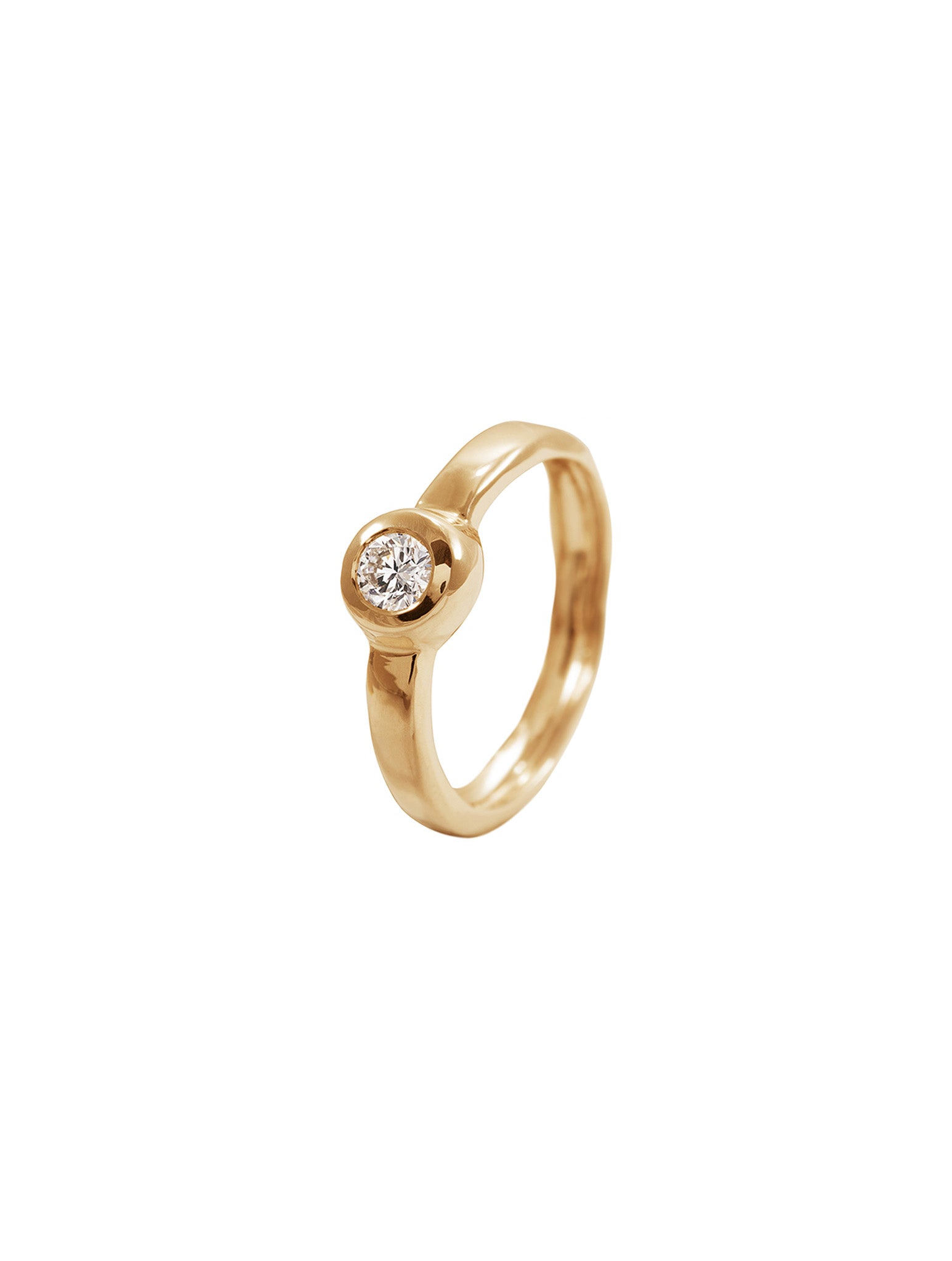 Amore Ring - pierścionek o nieregularnym kształcie z diamentem, 18