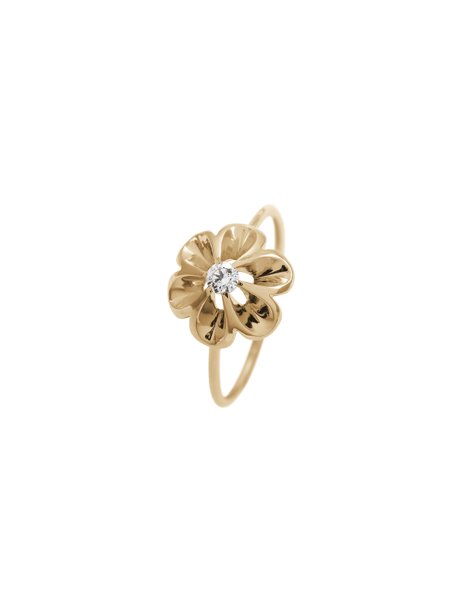 Hana Ring - pierścionek w kształcie kwiatu z diamentem, 9