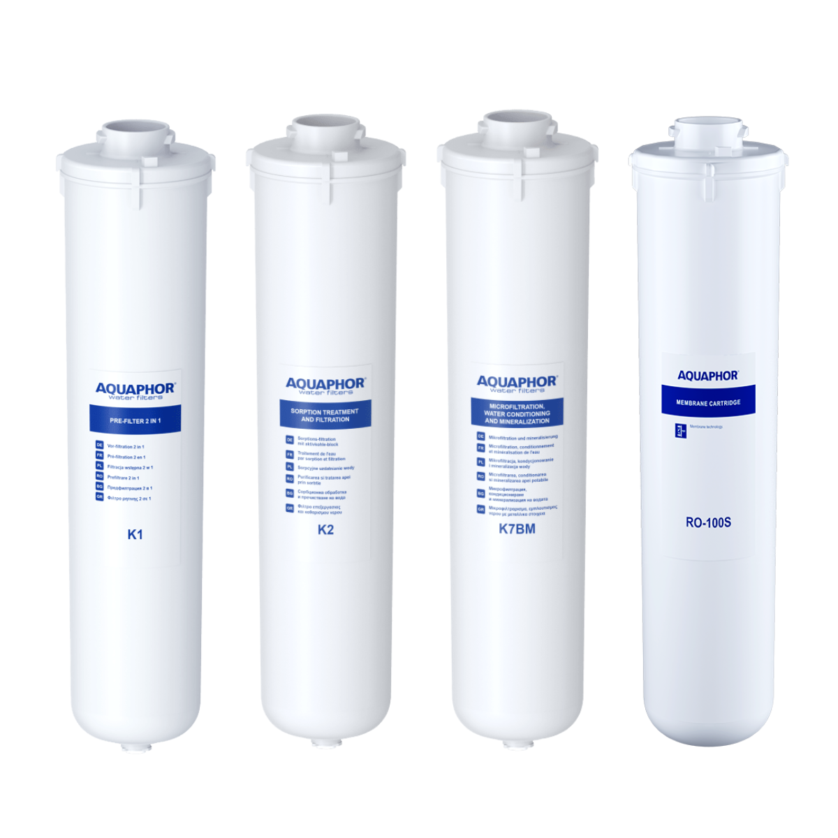 Pełny zestaw wkładów do filtra wody Aquaphor RO202S + membrana RO100S.