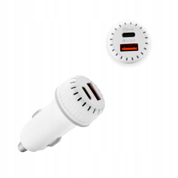 Ładowarka samochodowa USB+USBC TR-C01 2xUSB 38W - Henryx24