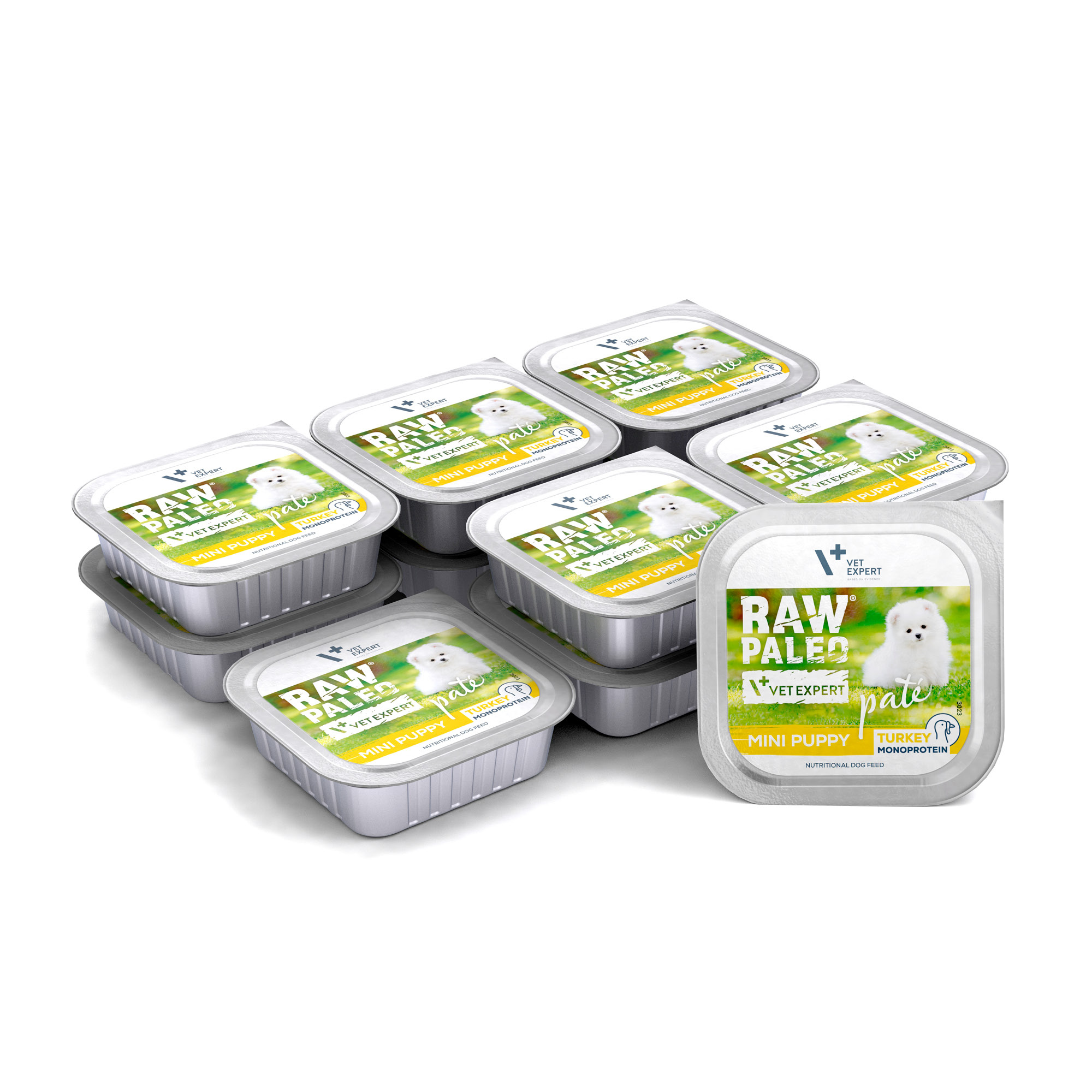 Turkey Puppy Mini | RAW PALEO Pate | 12x150g | Mokra karma z indykiem dla szczeniąt ras małych