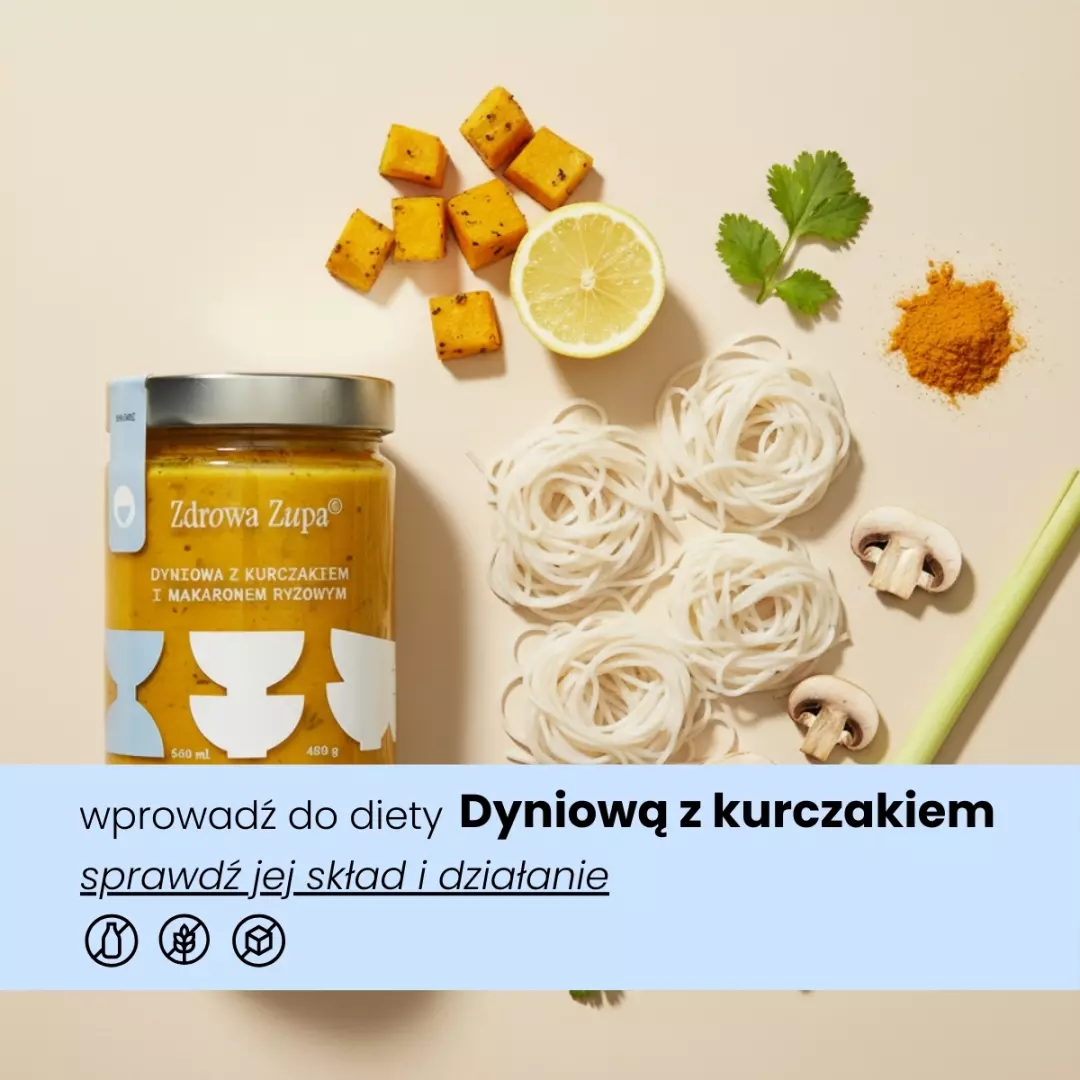 Dyniowa z kurczakiem i makaronem ryżowym