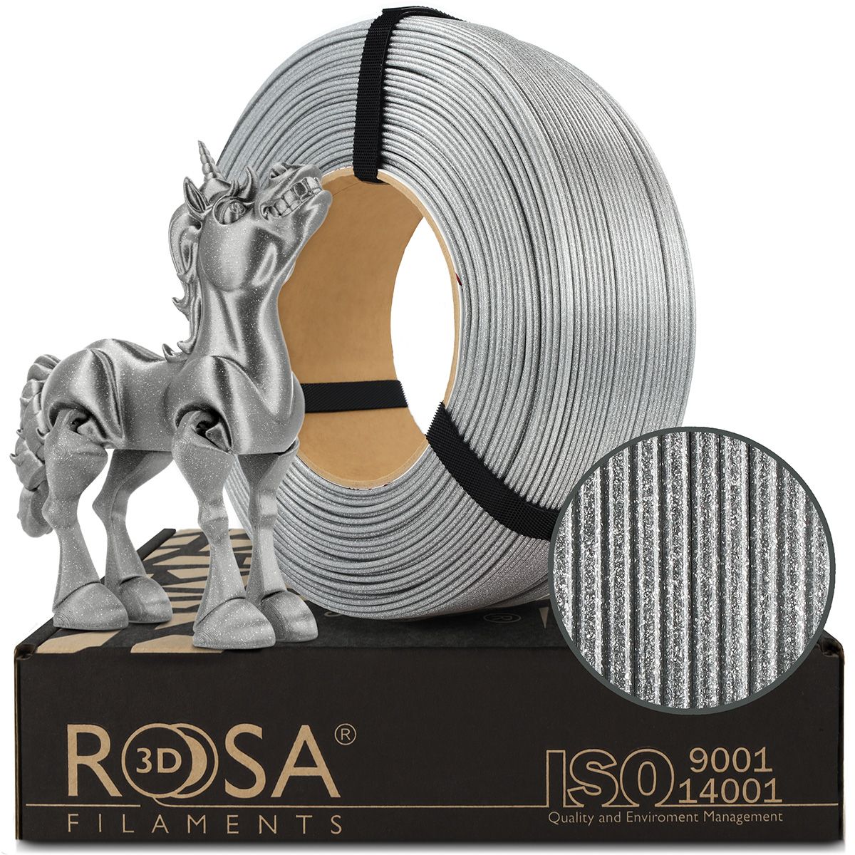 FILAMENT 3D ReFill PLA Galaxy Brillant Silver (Refill 1kg / 1.75mm)