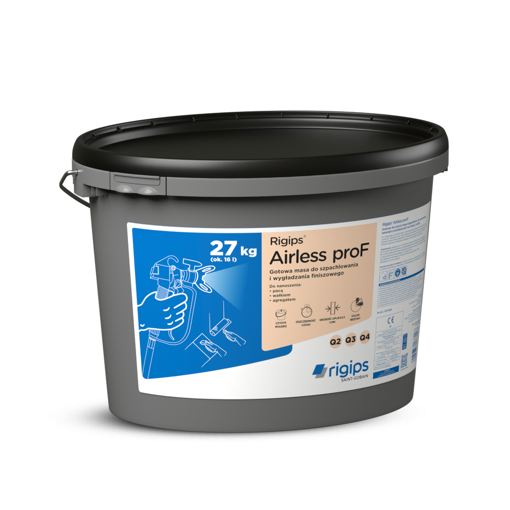 RIGIPS AIRLESS PROF 27KG GOTOWA MASA SZPACHLOWA GŁADŹ Q2-Q4