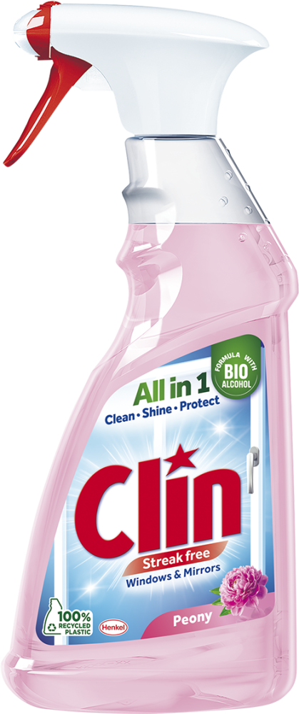 Płyn do szyb Clin, z rozpylaczem, kwiat piwonii, 500ml