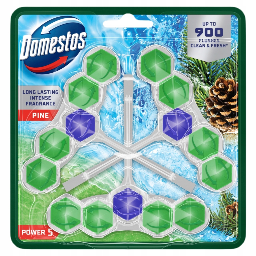 Zawieszka do WC Domestos Power 5, pine, 3x55g