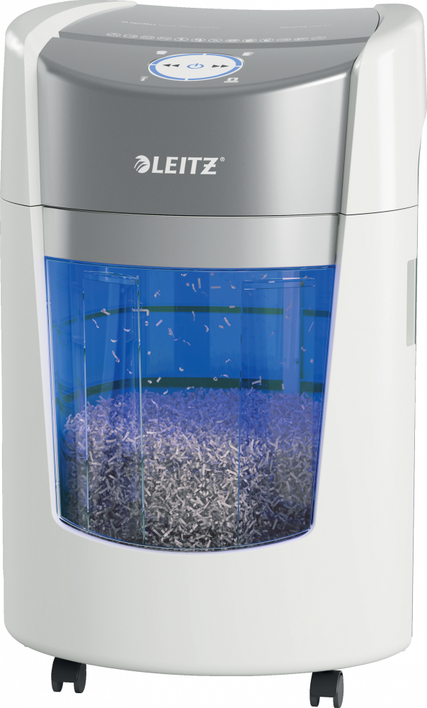 Niszczarka Leitz IQ Optimax Small Office 350, mikrościnek 2x15mm, 8 kartek, P-5 DIN, biały