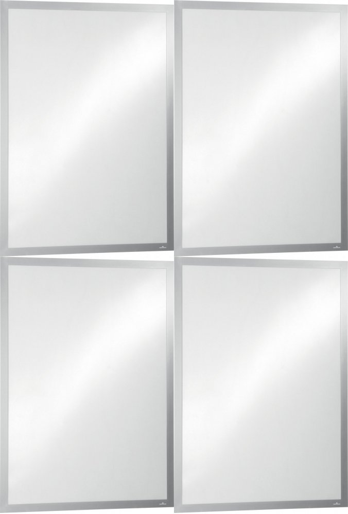 4x Ramka magnetyczna Durable Duraframe Poster, samoprzylepna, 50x70cm, srebrny