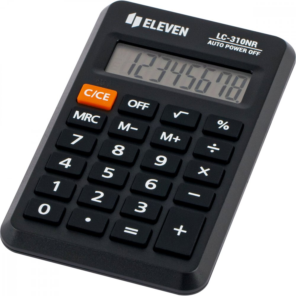 Kalkulator kieszonkowy Eleven LC-310NR, 8 cyfr, czarny