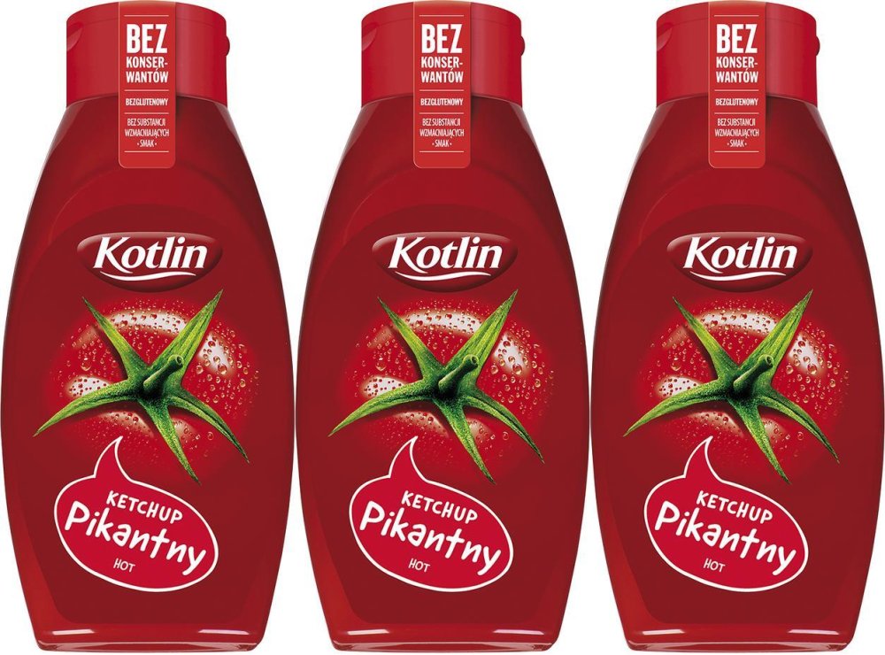 3x Ketchup Kotlin 650g, pikantny