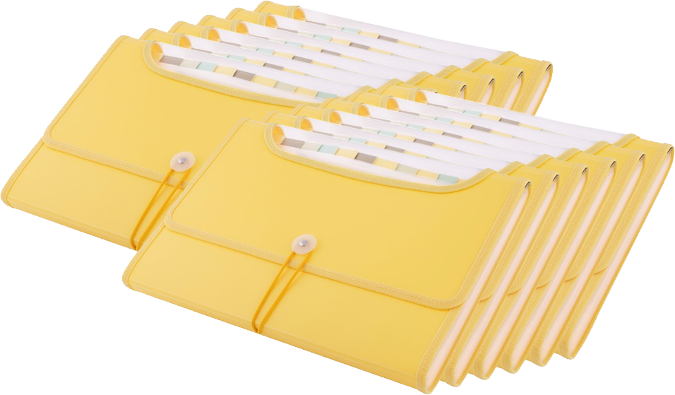 12x Teczka z przegródkami D.Rect 5590, A4, 12 przegródek, żółty