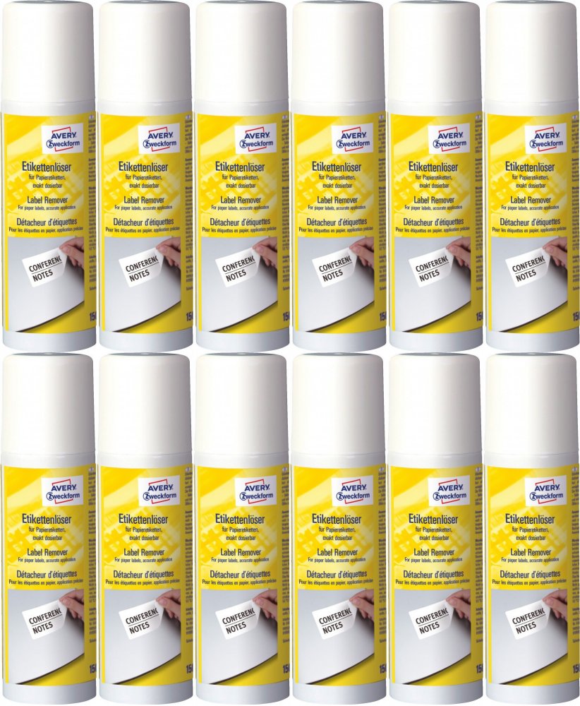 12x Spray do usuwania etykiet Avery Zweckform, 150ml