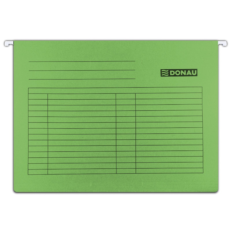 Teczka zawieszkowa Donau, A4, 230g/m2, zielony