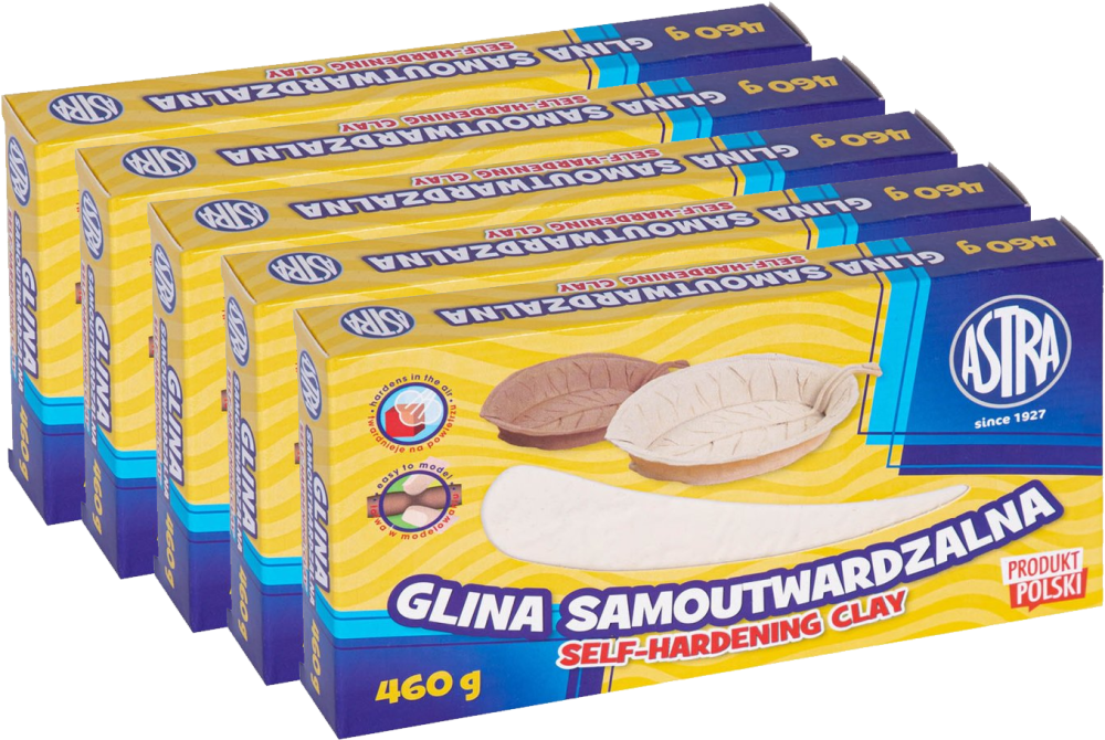 5x Glina samoutwardzalna Astra, 460g, biały