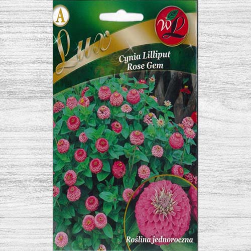 1 pac, Zinnia (Cârciumăreasă) Liliput Rose Gem - Semințe: Mod de ambalare: 0.5 g