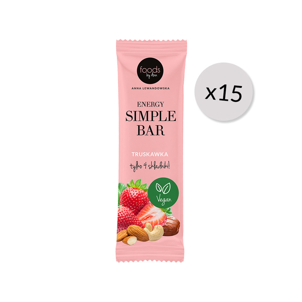 Energy Simple Bar Truskawka, 35 g x15
