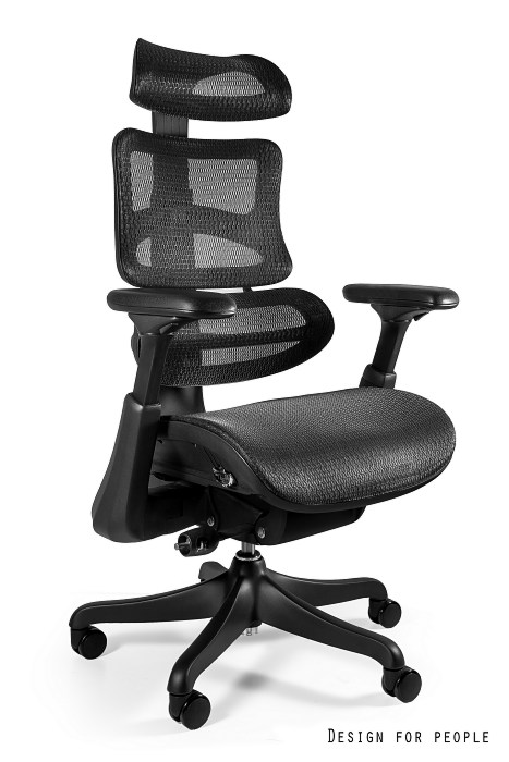 Fotel ergonomiczny ERGOTHRONE czarny, siatka Unique