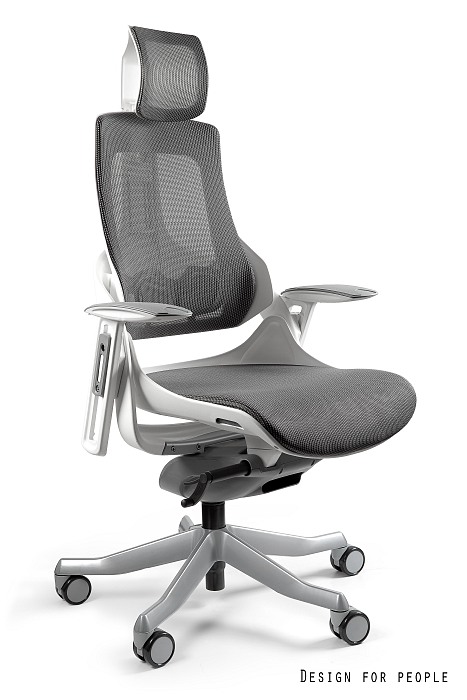 Fotel ergonomiczny WAU biały, siatka 6 kolorów, Unique