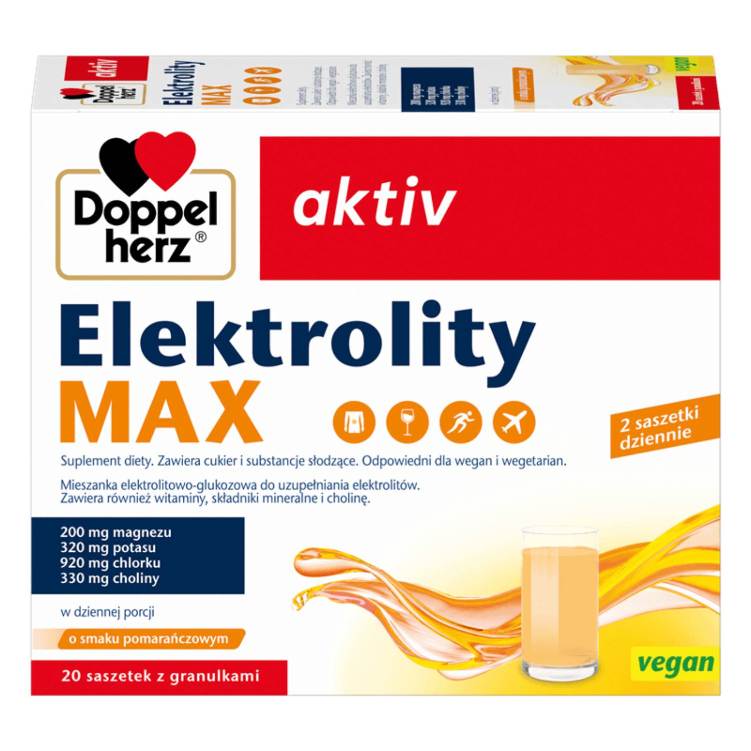 Doppelherz aktiv elektrolity max, 20 saszetek
