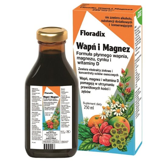 Floradix wapń i magnez, płyn, 250 ml